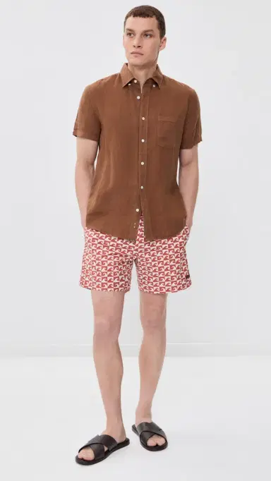 Faherty All Day Swim Trunks 6 Clay Wave Block S | Thumbnail 5 Faherty All Day Swim Trunks 6 Clay Wave Block S | Thumbnail 5