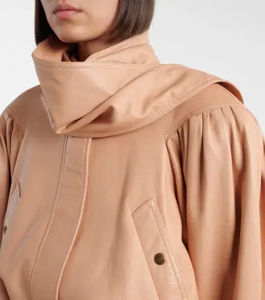 Chloé Chloé Scarf-detail cropped leather jacket | Thumbnail 7 Chloé Chloé Scarf-detail cropped leather jacket | Thumbnail 7