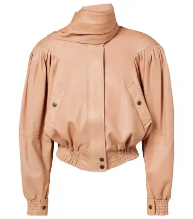 Chloé Chloé Scarf-detail cropped leather jacket | Thumbnail 1 Chloé Chloé Scarf-detail cropped leather jacket | Thumbnail 1