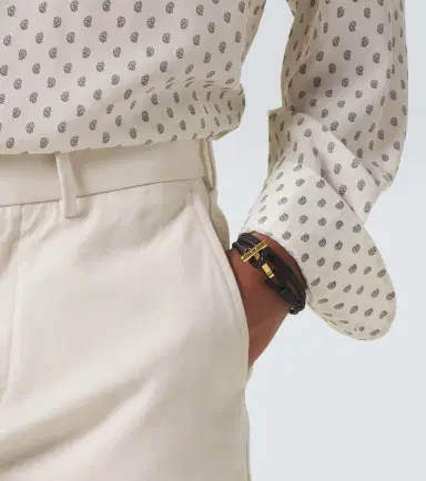 Tom Ford T braided leather bracelet | Thumbnail 4 Tom Ford T braided leather bracelet | Thumbnail 4