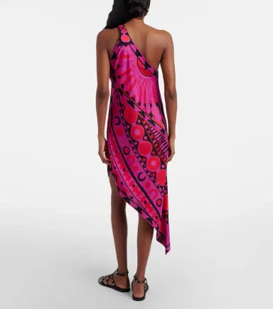 PUCCI Soleil asymmetric silk twill midi dress | Thumbnail 3 PUCCI Soleil asymmetric silk twill midi dress | Thumbnail 3