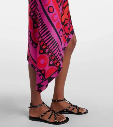 PUCCI Soleil asymmetric silk twill midi dress | Thumbnail 4 PUCCI Soleil asymmetric silk twill midi dress | Thumbnail 4