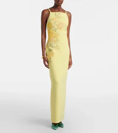 Elie Saab Embroidered halterneck cady maxi dress | Thumbnail 4 Elie Saab Embroidered halterneck cady maxi dress | Thumbnail 4