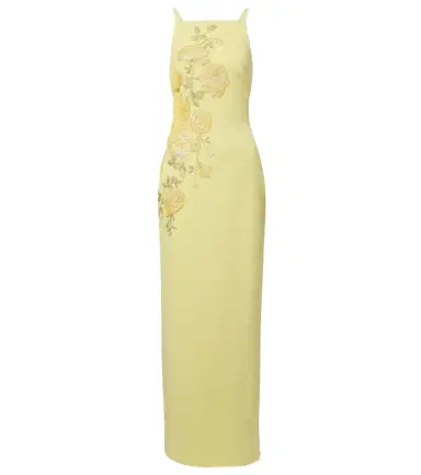 Elie Saab Embroidered halterneck cady maxi dress | Thumbnail 1 Elie Saab Embroidered halterneck cady maxi dress | Thumbnail 1