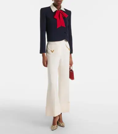 Valentino Tie-neck virgin wool jacket | Thumbnail 2 Valentino Tie-neck virgin wool jacket | Thumbnail 2