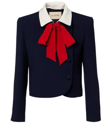 Valentino Tie-neck virgin wool jacket | Thumbnail 1 Valentino Tie-neck virgin wool jacket | Thumbnail 1