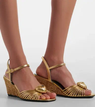 Valentino Garavani Caur Royal metallic leather wedge sandals | Thumbnail 6 Valentino Garavani Caur Royal metallic leather wedge sandals | Thumbnail 6