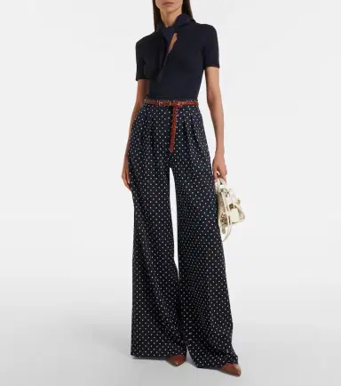 Max Mara Polka-dot jersey wide-leg pants | Thumbnail 5 Max Mara Polka-dot jersey wide-leg pants | Thumbnail 5