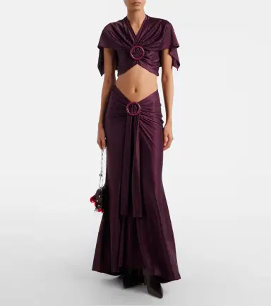Rabanne Gathered satin maxi skirt | Thumbnail 4 Rabanne Gathered satin maxi skirt | Thumbnail 4