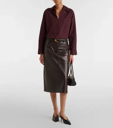 'S Max Mara Leather midi skirt | Thumbnail 2 'S Max Mara Leather midi skirt | Thumbnail 2
