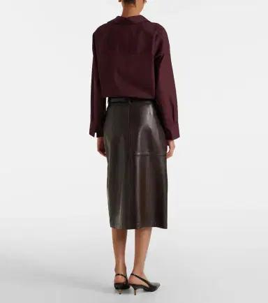 'S Max Mara Leather midi skirt | Thumbnail 5 'S Max Mara Leather midi skirt | Thumbnail 5