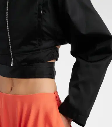 Alaïa Alaïa Belted cropped taffeta jacket | Thumbnail 4 Alaïa Alaïa Belted cropped taffeta jacket | Thumbnail 4