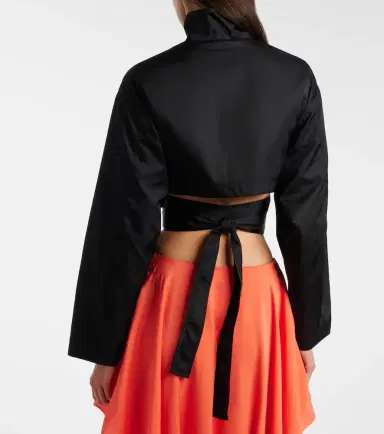 Alaïa Alaïa Belted cropped taffeta jacket | Thumbnail 5 Alaïa Alaïa Belted cropped taffeta jacket | Thumbnail 5