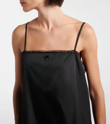 Prada Re-Nylon lace-trimmed minidress | Thumbnail 5 Prada Re-Nylon lace-trimmed minidress | Thumbnail 5