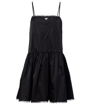Prada Re-Nylon lace-trimmed minidress | Thumbnail 1 Prada Re-Nylon lace-trimmed minidress | Thumbnail 1