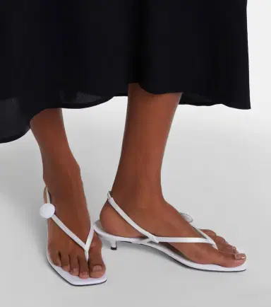 TOTEME Floral-appliqué satin slingback sandals | Thumbnail 6 TOTEME Floral-appliqué satin slingback sandals | Thumbnail 6