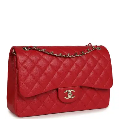 Chanel Chanel Jumbo Classic Double Flap Bag Red Shiny Caviar Gold Hardware | Thumbnail 2 Chanel Chanel Jumbo Classic Double Flap Bag Red Shiny Caviar Gold Hardware | Thumbnail 2