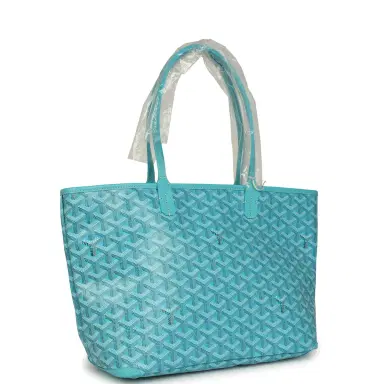 goyard Goyard Goyardine Canvas Turquoise Artois PM Tote Palladium Hardware | Thumbnail 2 goyard Goyard Goyardine Canvas Turquoise Artois PM Tote Palladium Hardware | Thumbnail 2
