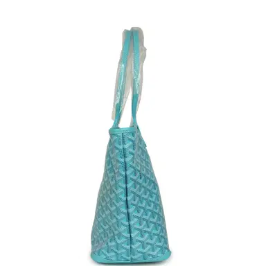goyard Goyard Goyardine Canvas Turquoise Artois PM Tote Palladium Hardware | Thumbnail 3 goyard Goyard Goyardine Canvas Turquoise Artois PM Tote Palladium Hardware | Thumbnail 3