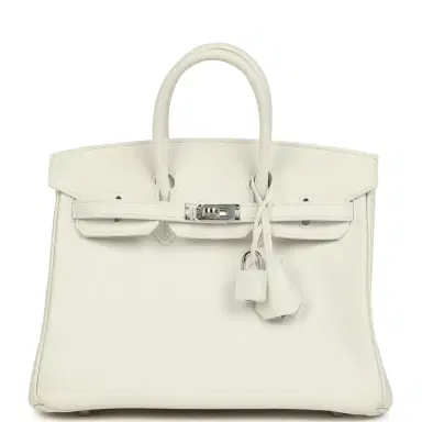 HERMÈS Hermes Birkin 25 New White Swift Palladium Hardware | Thumbnail 1 HERMÈS Hermes Birkin 25 New White Swift Palladium Hardware | Thumbnail 1