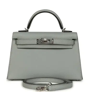HERMÈS Hermes Kelly Sellier 20 Bleu Glacier Epsom Palladium Hardware | Thumbnail 1 HERMÈS Hermes Kelly Sellier 20 Bleu Glacier Epsom Palladium Hardware | Thumbnail 1