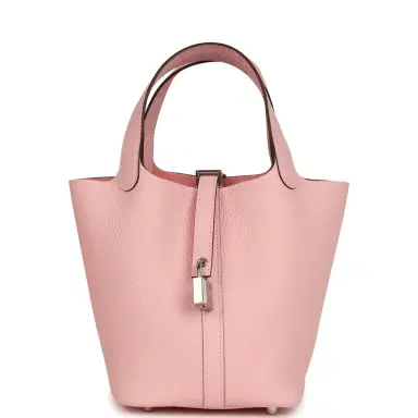 HERMÈS Hermes Picotin Lock 18 Rose Sakura Clemence Palladium Hardware | Thumbnail 1 HERMÈS Hermes Picotin Lock 18 Rose Sakura Clemence Palladium Hardware | Thumbnail 1