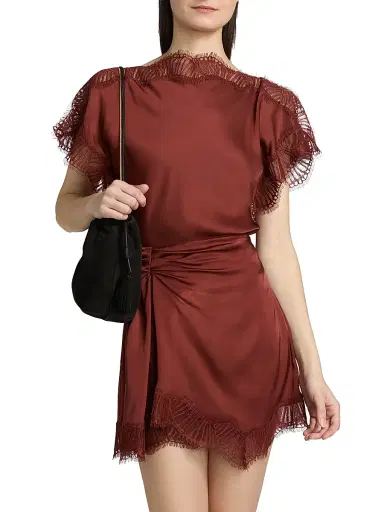 A.L.C. Women's Luna Lace-Trim Satin Top - Sandalwood | Thumbnail 3 A.L.C. Women's Luna Lace-Trim Satin Top - Sandalwood | Thumbnail 3