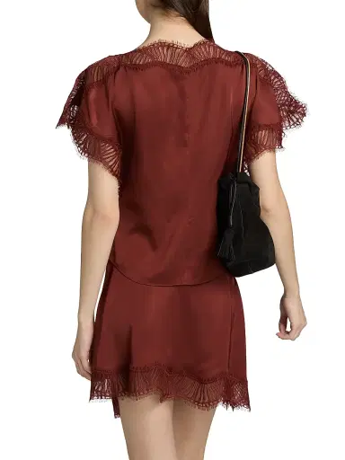 A.L.C. Women's Luna Lace-Trim Satin Top - Sandalwood | Thumbnail 5 A.L.C. Women's Luna Lace-Trim Satin Top - Sandalwood | Thumbnail 5