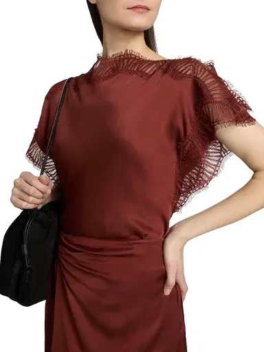 A.L.C. Women's Luna Lace-Trim Satin Top - Sandalwood | Thumbnail 6 A.L.C. Women's Luna Lace-Trim Satin Top - Sandalwood | Thumbnail 6