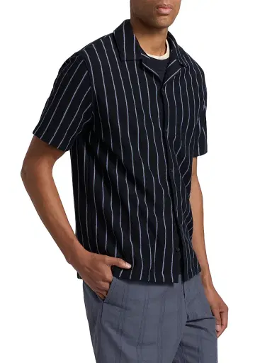 Vince Men's Striped Terry Cotton Cabana Shirt - Coastal Combo - Size XXL | Thumbnail 4 Vince Men's Striped Terry Cotton Cabana Shirt - Coastal Combo - Size XXL | Thumbnail 4