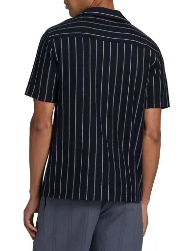 Vince Men's Striped Terry Cotton Cabana Shirt - Coastal Combo - Size XXL | Thumbnail 5 Vince Men's Striped Terry Cotton Cabana Shirt - Coastal Combo - Size XXL | Thumbnail 5