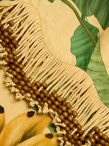 Farm Rio Women's Beaded Fringed Linen-Blend Top - Yellow - Size Large | Thumbnail 7 Farm Rio Women's Beaded Fringed Linen-Blend Top - Yellow - Size Large | Thumbnail 7