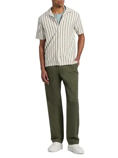Vince Men's Striped Terry Cotton Cabana Shirt - Smock White - Size XXL | Thumbnail 2 Vince Men's Striped Terry Cotton Cabana Shirt - Smock White - Size XXL | Thumbnail 2