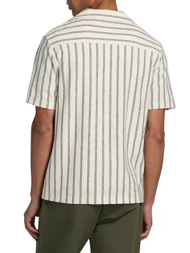 Vince Men's Striped Terry Cotton Cabana Shirt - Smock White - Size XXL | Thumbnail 5 Vince Men's Striped Terry Cotton Cabana Shirt - Smock White - Size XXL | Thumbnail 5