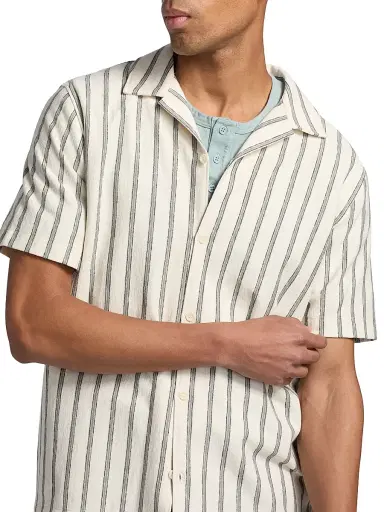 Vince Men's Striped Terry Cotton Cabana Shirt - Smock White - Size XXL | Thumbnail 6 Vince Men's Striped Terry Cotton Cabana Shirt - Smock White - Size XXL | Thumbnail 6