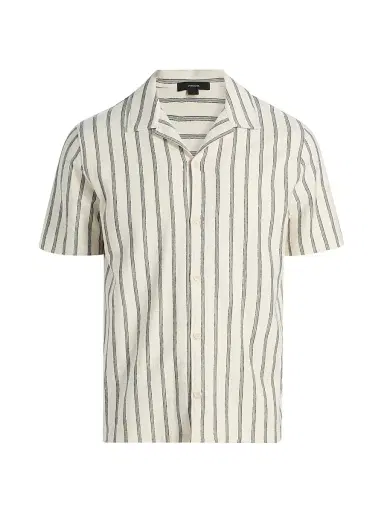 Vince Men's Striped Terry Cotton Cabana Shirt - Smock White - Size XXL | Thumbnail 1 Vince Men's Striped Terry Cotton Cabana Shirt - Smock White - Size XXL | Thumbnail 1