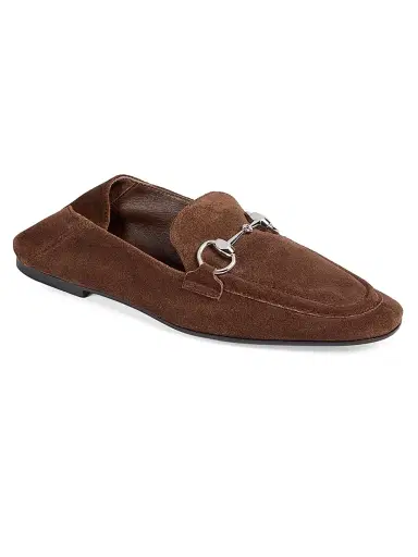 Gucci Women's Jordaan Suede Bit Loafers - Dark Brown | Thumbnail 2 Gucci Women's Jordaan Suede Bit Loafers - Dark Brown | Thumbnail 2