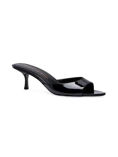 Stuart Weitzman Women's Lexington 50MM Patent Leather Mule Sandals - Black - Size 9.5 | Thumbnail 2 Stuart Weitzman Women's Lexington 50MM Patent Leather Mule Sandals - Black - Size 9.5 | Thumbnail 2
