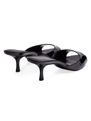 Stuart Weitzman Women's Lexington 50MM Patent Leather Mule Sandals - Black - Size 9.5 | Thumbnail 3 Stuart Weitzman Women's Lexington 50MM Patent Leather Mule Sandals - Black - Size 9.5 | Thumbnail 3