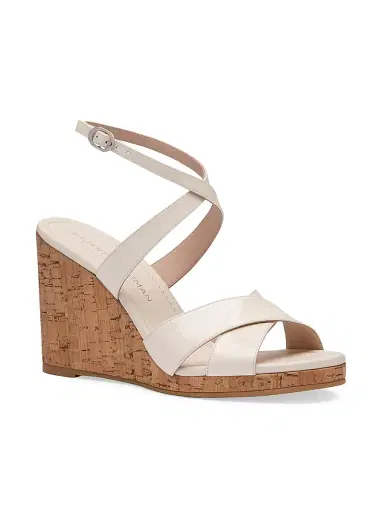 Stuart Weitzman Women's Alyssa 85MM Patent Leather Sandals - Linen | Thumbnail 2 Stuart Weitzman Women's Alyssa 85MM Patent Leather Sandals - Linen | Thumbnail 2