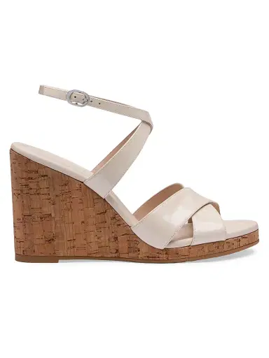 Stuart Weitzman Women's Alyssa 85MM Patent Leather Sandals - Linen | Thumbnail 1 Stuart Weitzman Women's Alyssa 85MM Patent Leather Sandals - Linen | Thumbnail 1