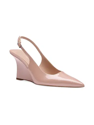 Stuart Weitzman Women's Vinnie 85MM Leather Wedge Slingback Pumps - Blushful | Thumbnail 2 Stuart Weitzman Women's Vinnie 85MM Leather Wedge Slingback Pumps - Blushful | Thumbnail 2