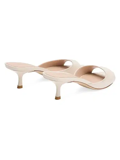 Stuart Weitzman Women's Lexington 50MM Patent Leather Mule Sandals - Cream | Thumbnail 3 Stuart Weitzman Women's Lexington 50MM Patent Leather Mule Sandals - Cream | Thumbnail 3