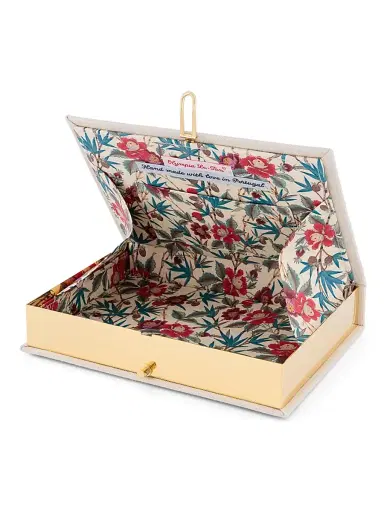 Olympia Le-Tan Women's Sea Garden Embroidered Cotton-Blend Book Clutch - Sand | Thumbnail 3 Olympia Le-Tan Women's Sea Garden Embroidered Cotton-Blend Book Clutch - Sand | Thumbnail 3