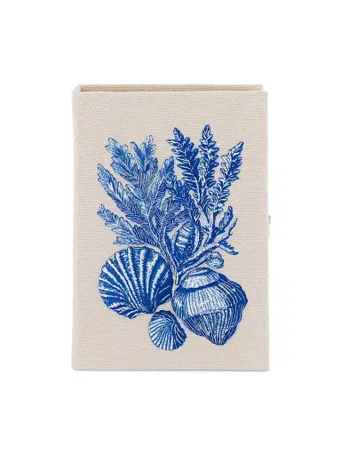 Olympia Le-Tan Women's Sea Garden Embroidered Cotton-Blend Book Clutch - Sand | Thumbnail 1 Olympia Le-Tan Women's Sea Garden Embroidered Cotton-Blend Book Clutch - Sand | Thumbnail 1