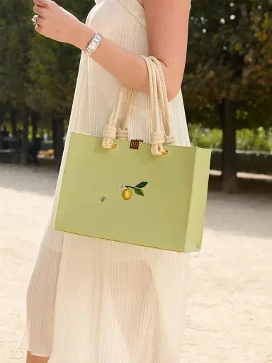 Olympia Le-Tan Women's Botanical Chic Medium Embroidered Tote Bag | Thumbnail 5 Olympia Le-Tan Women's Botanical Chic Medium Embroidered Tote Bag | Thumbnail 5