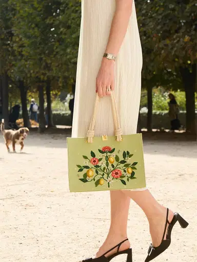 Olympia Le-Tan Women's Botanical Chic Medium Embroidered Tote Bag | Thumbnail 6 Olympia Le-Tan Women's Botanical Chic Medium Embroidered Tote Bag | Thumbnail 6
