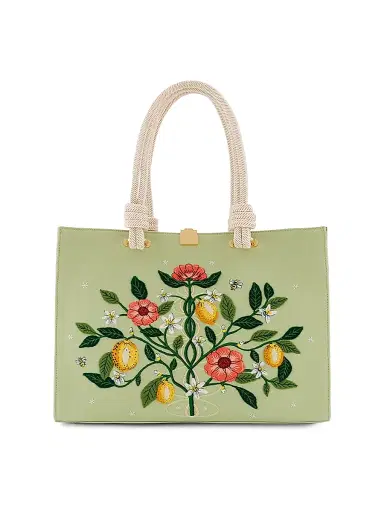 Olympia Le-Tan Women's Botanical Chic Medium Embroidered Tote Bag | Thumbnail 1 Olympia Le-Tan Women's Botanical Chic Medium Embroidered Tote Bag | Thumbnail 1
