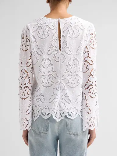 Toccin Women's Halina Broderie Anglaise Tieneck Blouse - Optic - Size XL | Thumbnail 3 Toccin Women's Halina Broderie Anglaise Tieneck Blouse - Optic - Size XL | Thumbnail 3