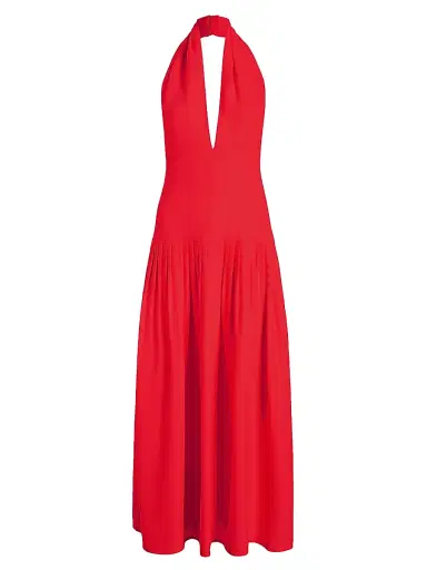 Proenza Schouler Women's Tala Halterneck Maxi Dress - Tomato - Size 10 | Thumbnail 1 Proenza Schouler Women's Tala Halterneck Maxi Dress - Tomato - Size 10 | Thumbnail 1